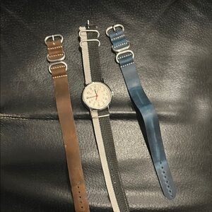 Men's Brown Leather Strap Watch